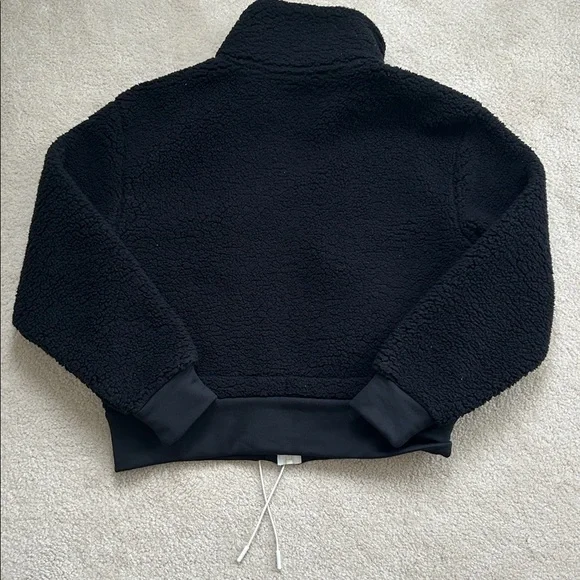 Joe Fresh X Sasha Exeter Black Teddy Jacket with White Zipper - Size M - Picture 7 of 8